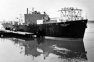 SS Charles H. Cugle after conversion to nuclear barge Sturgis