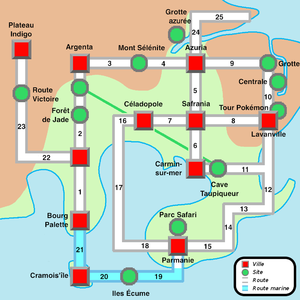 Karte von Kanto.
