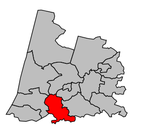 Kanton na mapě arrondissementu Dax
