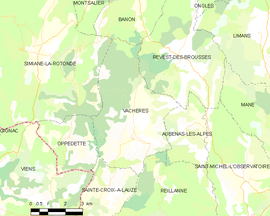 Mapa obce Vachères