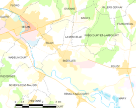 Mapa obce Bazeilles