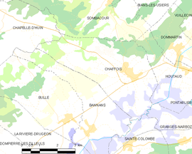 Mapa obce Chaffois