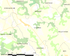 Mapa obce Coudures