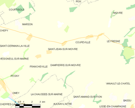 Mapa obce Saint-Jean-sur-Moivre