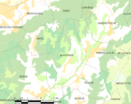Mapa obce Burdignin