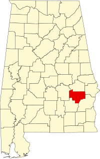 Округ Буллок на мапі штату Алабама highlighting