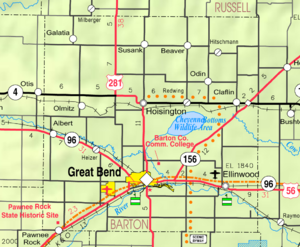 2005 KDOT Map of Barton County (map legend)