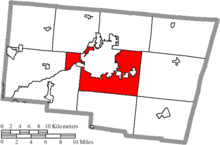 Mapa del condado de Clark, Ohio, destacando el municipio de Springfield.png