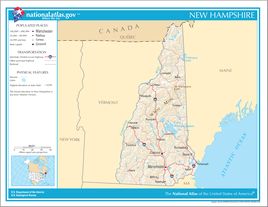 Kort over New Hampshire
