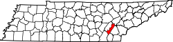 map of Tennessee highlighting Meigs County
