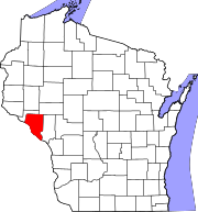 Map of Wisconsin highlighting Buffalo County.svg