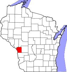 Разположение на окръга в Уисконсин