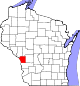 Map of Wisconsin highlighting La Crosse County.svg