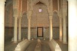 Saadian Tombs in Marrakech. The mausoleum comprises the corpses of about sixty members of the Saadi Dynasty including the Sultan Ahmad I al-Mansur Saadi
