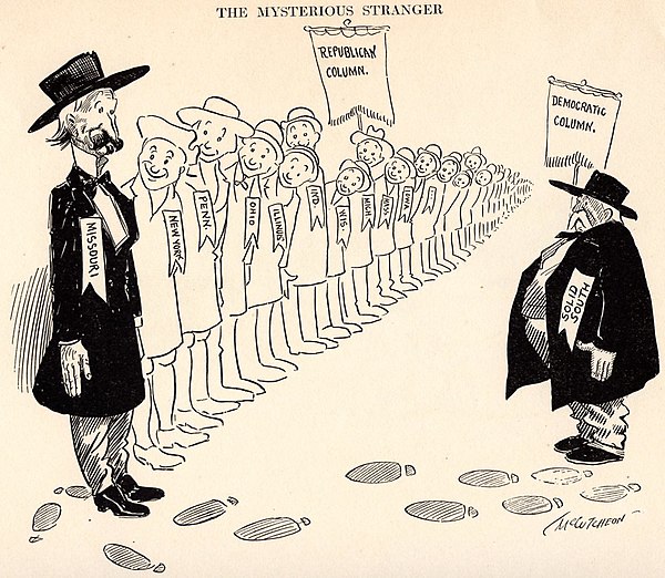 Missouri goes for Republican Theodore Roosevelt in the 1904 election. (Cartoon by John T. McCutcheon.)