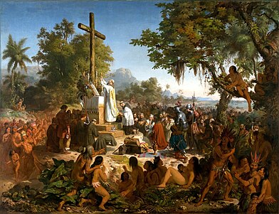 Detall de la primera missa al Brasil, de Victor Meirelles (1861)