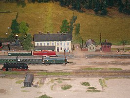 Model of the reception building of the Eibenstock train station und Bf