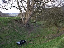 Remnant of the Medieval moat of Ravensthorpe Castle