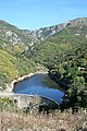 Barrage hydroélectrique et lac de l'Airette dans les Monts de l'Espinouse. Ce lac marque la limite avec la commune de Saint-Julien.