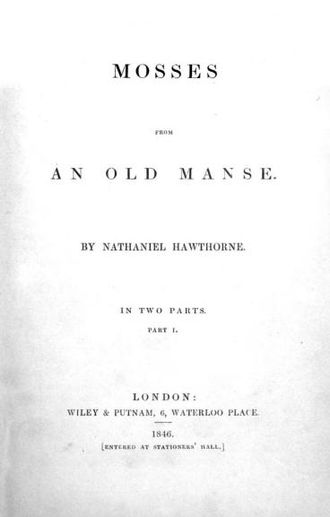 Title page of Mosses from an Old Manse, the subject of Melville's review MossesFromAnOldManse-titlepage.jpg