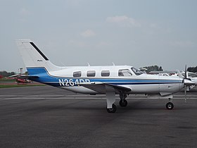 N264DB, le Piper PA-46-310P Malibu impliqué dans l'accident, ici photographié à l'aéroport du Gloucestershire en mai 2016.