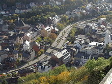 Vierspurige Bundesstraße 41 in Idar-Oberstein