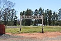 English: Railway station sign at Naradhan, New South Wales