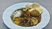Nasi brongkos, spicy meat and beans stew. Nasi Brongkos 1.jpg