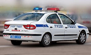 An Israeli military police patrol car, a Renault Mégane.