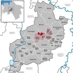 Läget för kommunen Neuenkirchen i Landkreis Diepholz