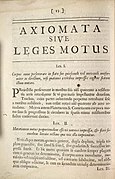 Newton's first and second laws, in Latin, from the original 1687 Principia Mathematica