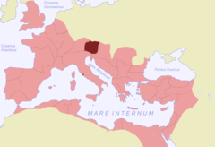La província romana de Noricum, en roge