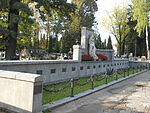 Polski: Nowy Sącz, ul. Rejtana. Cmentarz wojenny nr 350 z I wojny światowej (kwatera na cmentarzu komunalnym). This is a photo of a monument in Poland identified in WLM database by the ID 618983.