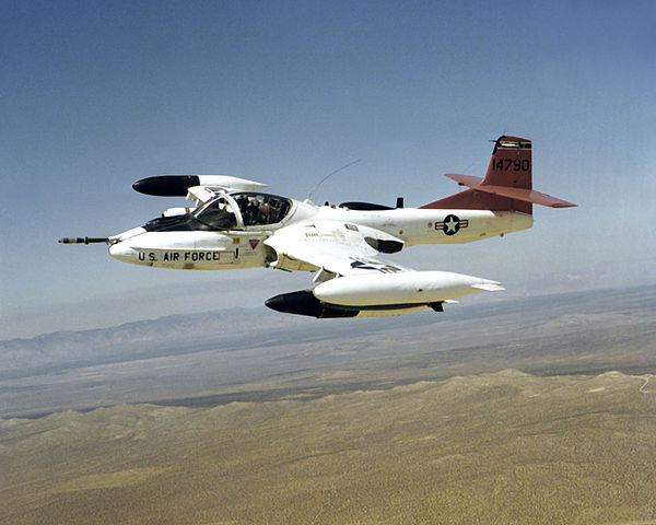 An OA-37 Dragonfly aircraft over Edwards AFB, California