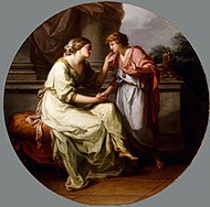 Papirius Praetextatus, nakłaniany przez swoją matkę do ujawnienia tajemnic obrad rzymskiego senatu, autor: Angelica Kauffman.jpg