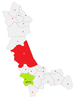 Location of Piranshahr County in صوبہ آذربائیجان غربی.