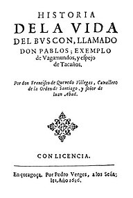 Portada original de La vida del Buscón (1626)