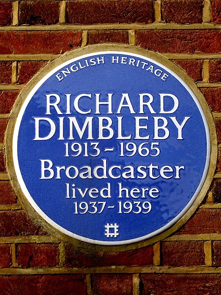 File:RICHARD DIMBLEBY 1913-1965 Broadcaster lived here 1937-1939.jpg