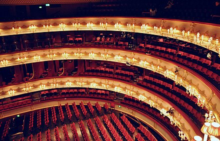 The Royal Opera House auditorium, stage to the left