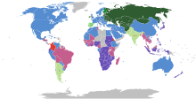 Russia uses a different track gauge from the US and Canada Rail gauge world.svg