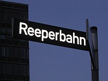 [1] Straßenschild der Reeperbahn