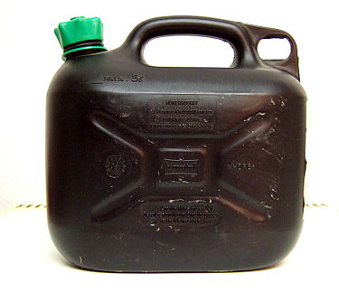 A plastic container for storing gasoline used in Germany Reservekanister.JPG