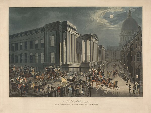 The Royal Mails Starting from the General Post Office, London. Richard Gilson Reeve, 1830.