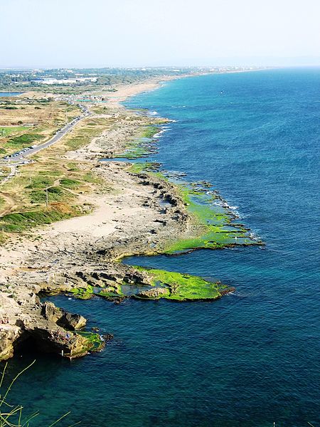 The rocky coastline of Rosh HaNikra in the far north of the country