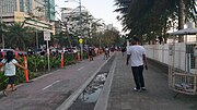 A Class I bicycle lane with plant median and curb separation along Roxas Boulevard in Manila