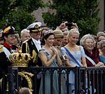 Kronprinsessorna Mary av Danmark och Mette-Marit av Norge iklädda ordensbandet 2010.