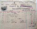 1897 - Invoice of Rubinstein & Roth, Manufacturer of Furs and Fur Trimmings, New York