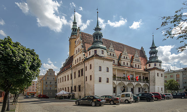 Brzeg, a popular tourist attraction for its Renaissance Town Hall and Castle
