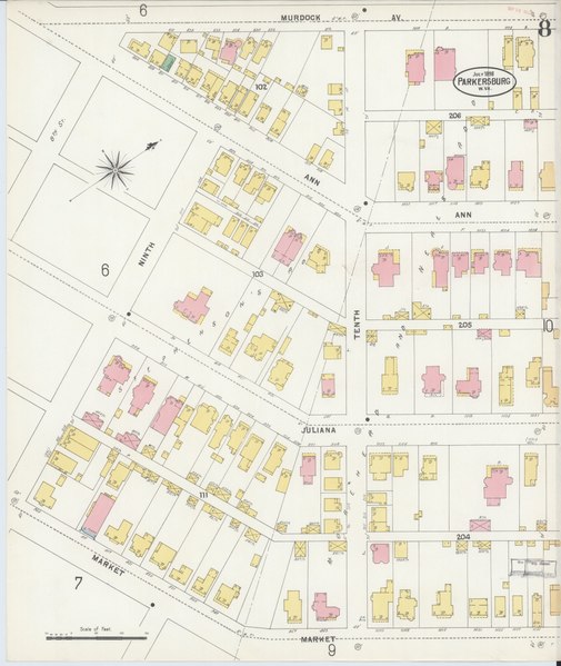 File:Sanborn Fire Insurance Map from Parkersburg, Wood County, West Virginia. LOC sanborn09438 003-8.tif