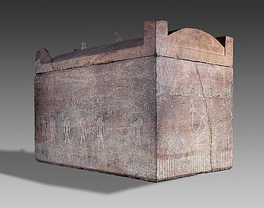 The Sarcophagus of King Aspelta found in Nuri pyramid 8. Museum of Fine Arts, Boston.